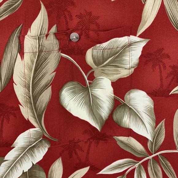 Pierre Cardin Tropical Palm Print Camp Shirt - Picture 6 of 9